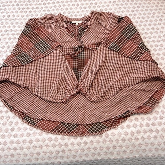 Oli & Hali Glory to the Day Plaid Peasant Dolman Boho Top Size Small - Picture 7 of 13